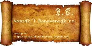 Noszál Bonaventúra névjegykártya